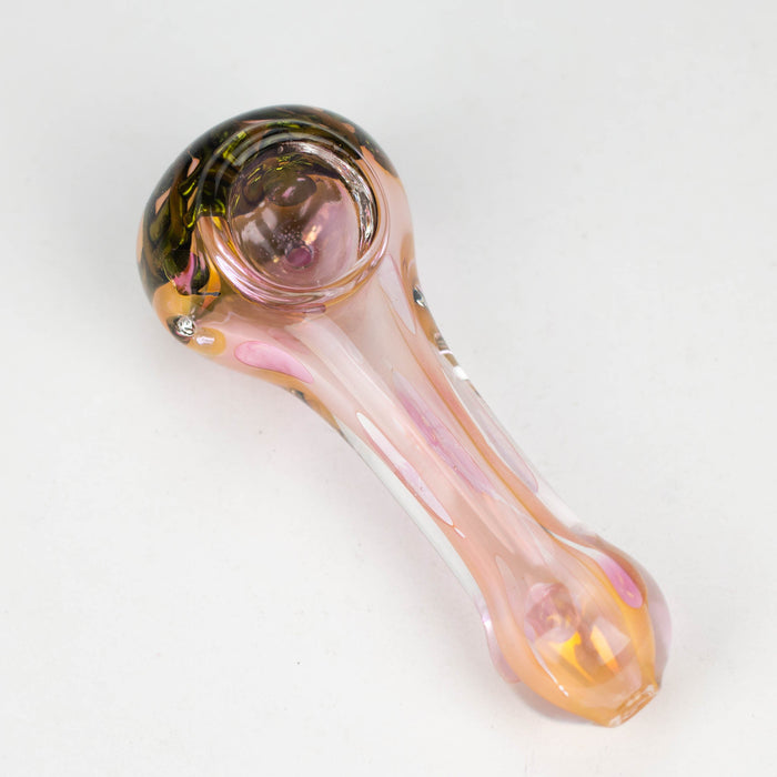 4" Gold fumed glass hand pipe pack of 2