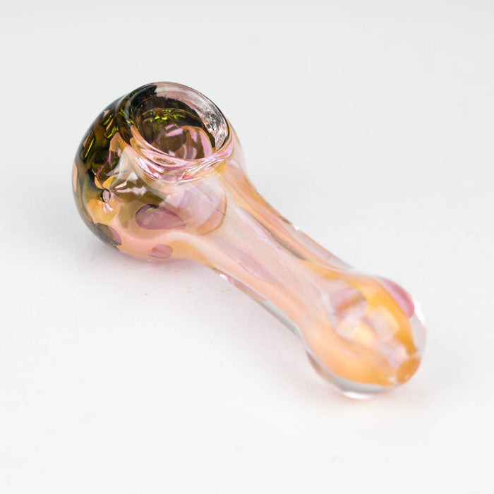 4" Gold fumed glass hand pipe pack of 2