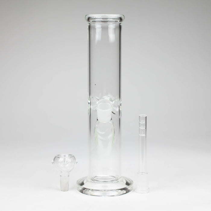 10" Straight tube glass water bong