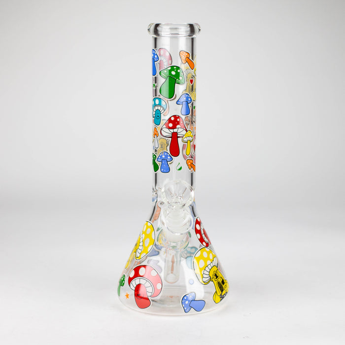 10" Glass Bong With Cartoon Design