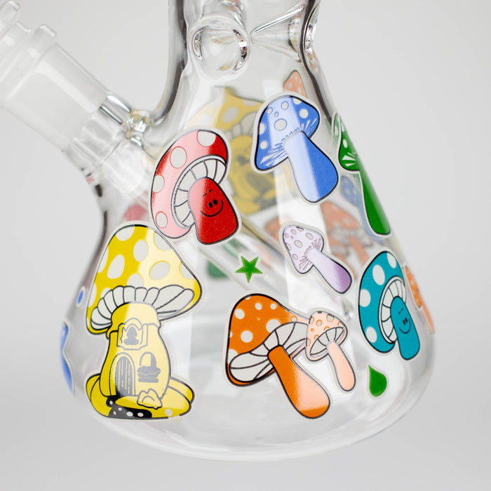 10" Glass Bong With Cartoon Design