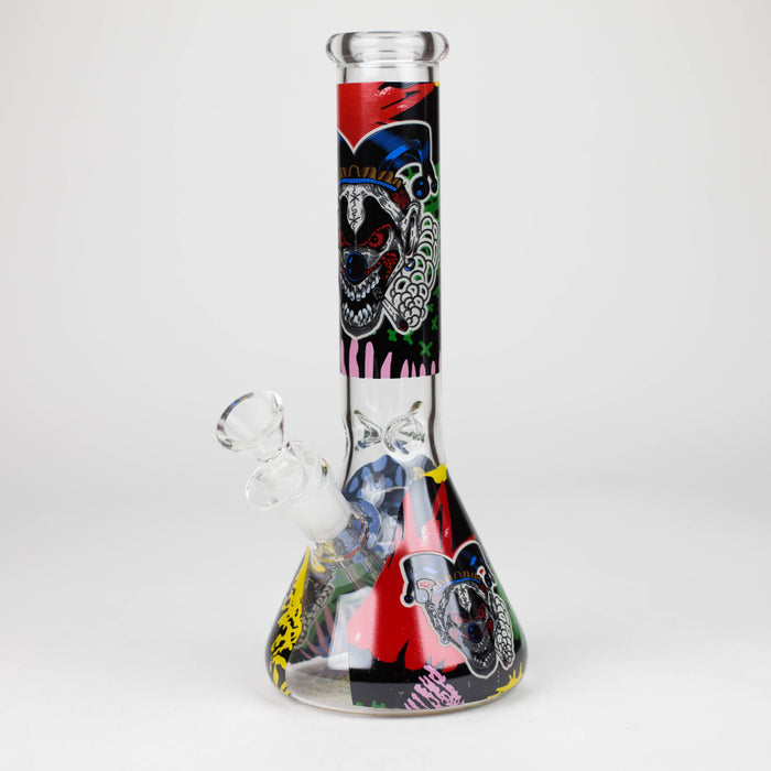 10" Glass Bong With Clown Design