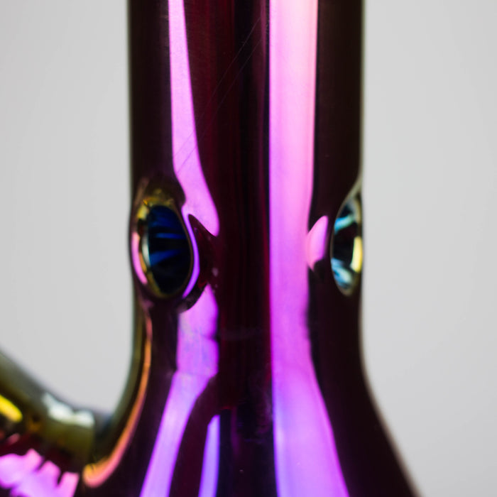 14" Leaf 7mm Glass Bong – Rainbow Oil Slick [AK080]