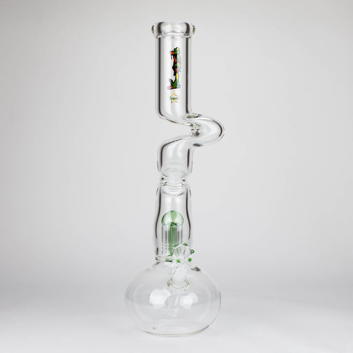 Kush | 17" Zig-Zag Rasta 420 glass bong