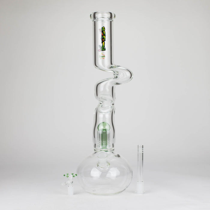 Kush | 17" Zig-Zag Rasta 420 glass bong