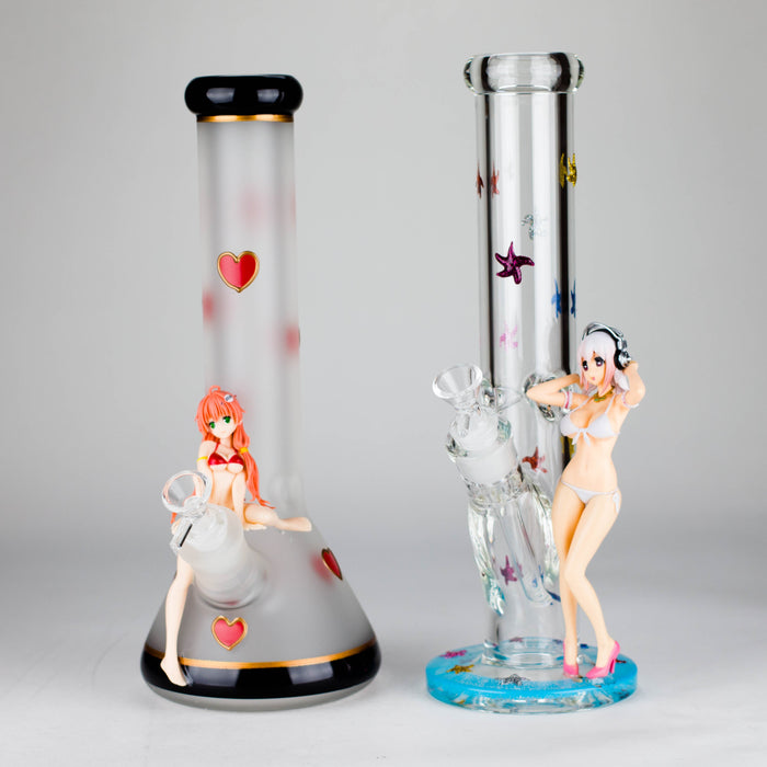 12" Figure Base Glass Bong