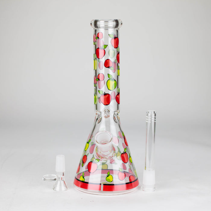 10" Glass Bong With Fruit Design