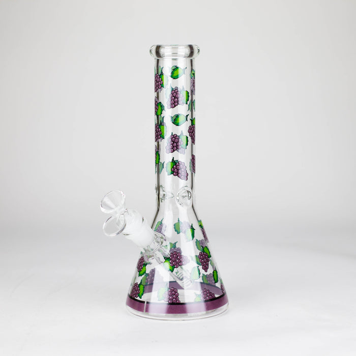 10" Glass Bong With Fruit Design