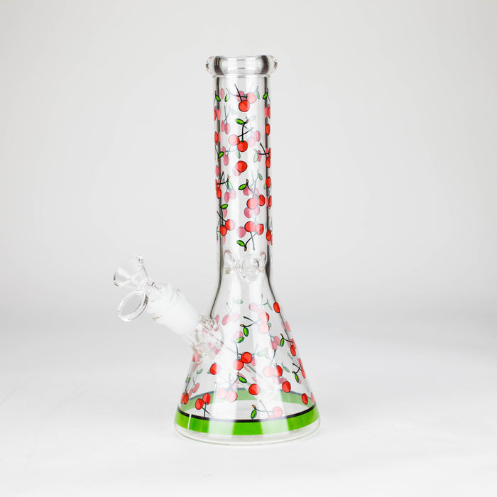 10" Glass Bong With Fruit Design