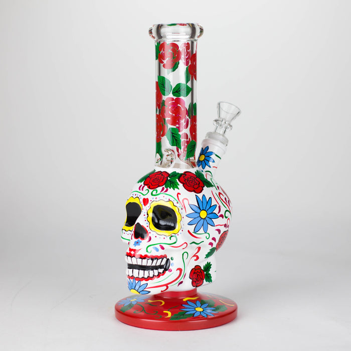 10" Sugar Skull-Themed glass bong [SK Series]