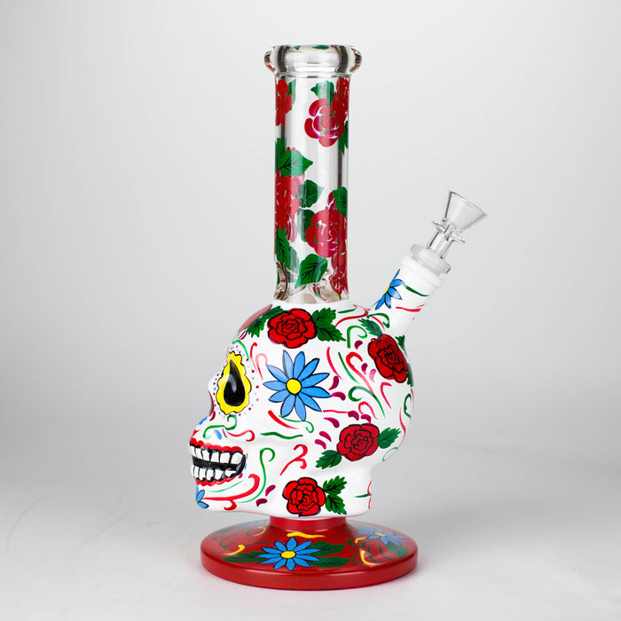 10" Sugar Skull-Themed glass bong [SK Series]