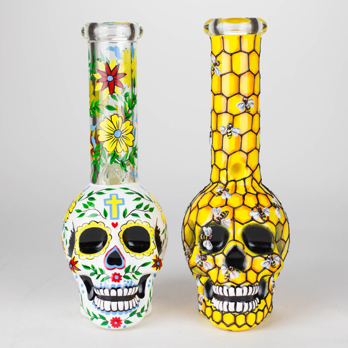 9" Sugar Skull-Themed glass bong [SK Series]