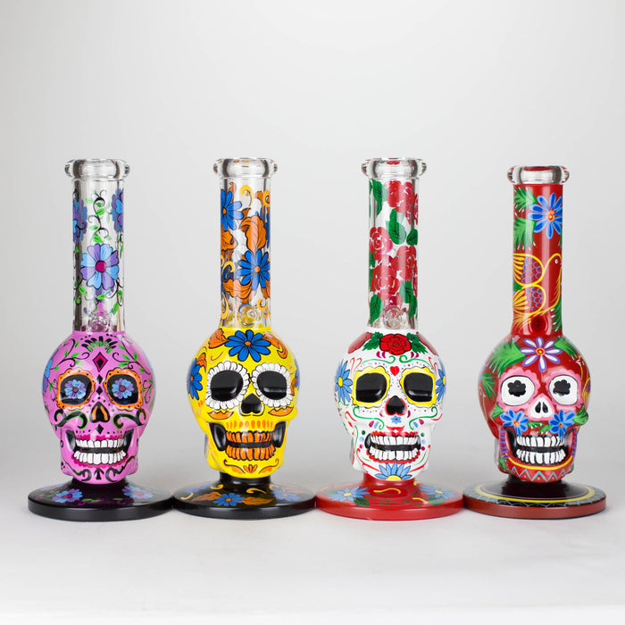 10" Sugar Skull-Themed glass bong [SK Series]