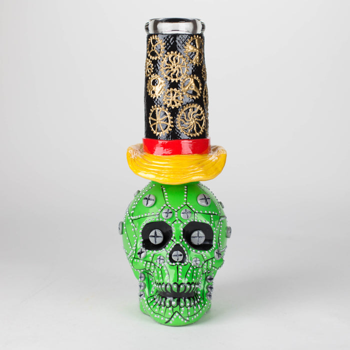 9" Wizard-Themed Sugar Skull Glass Bong [SK05]