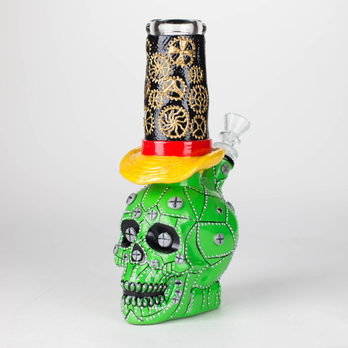 9" Wizard-Themed Sugar Skull Glass Bong [SK05]