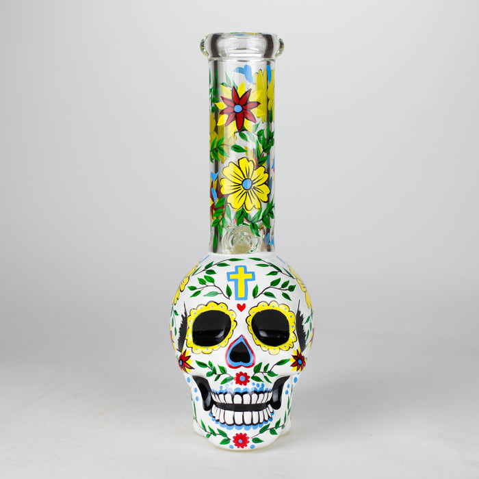 9" Sugar Skull-Themed glass bong [SK Series]