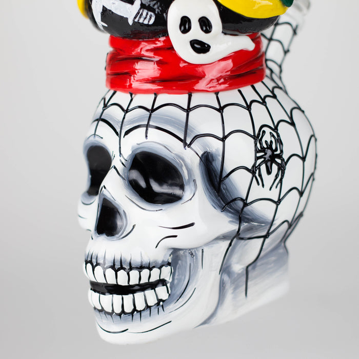 9" Pirate-Themed Sugar Skull Glass Bong [SK20]