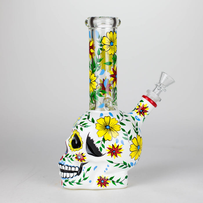 9" Sugar Skull-Themed glass bong [SK Series]