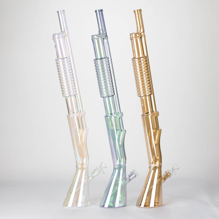 27" Electroplated Shotgun Design Glass Bong with Display Stand [GU004]