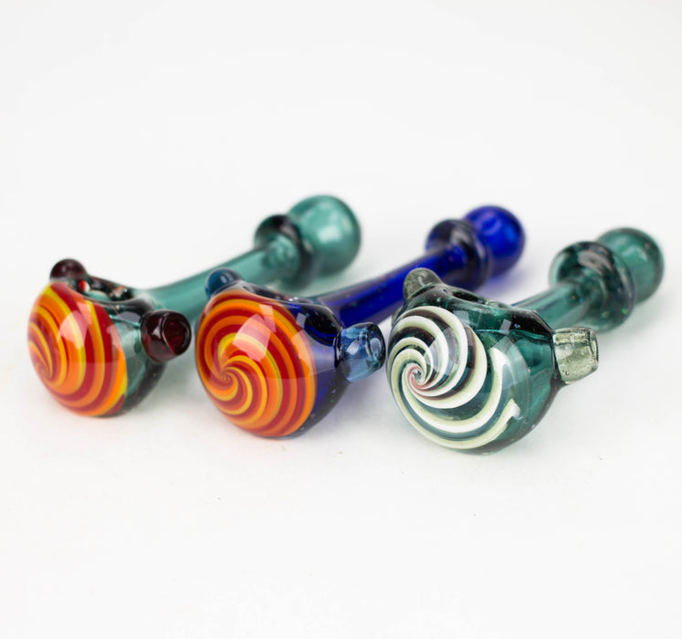 Shine Glassworks made in Canada | Crushed Opal Space fumed handpipe with spiral bowl