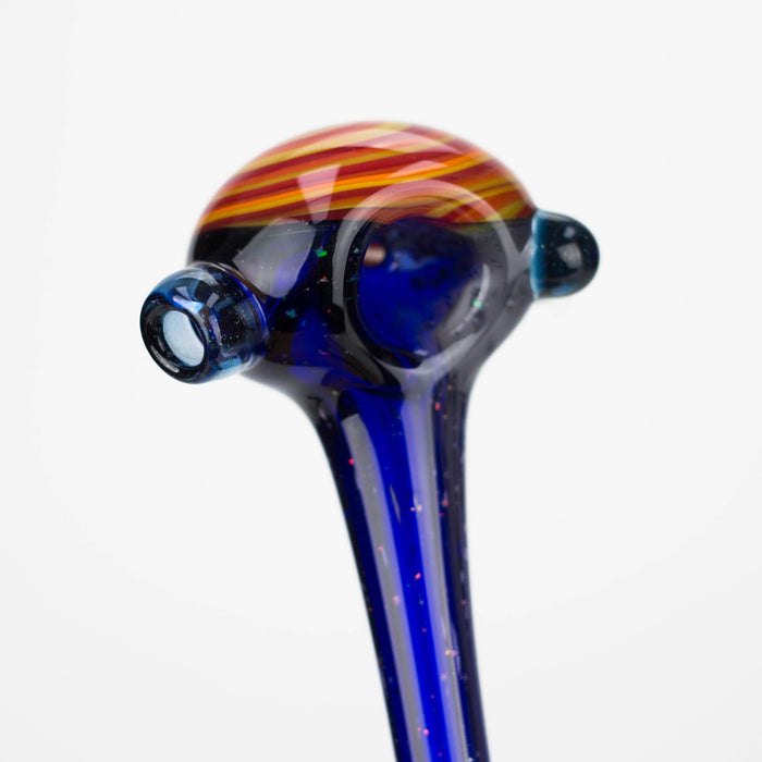 Shine Glassworks made in Canada | Crushed Opal Space fumed handpipe with spiral bowl