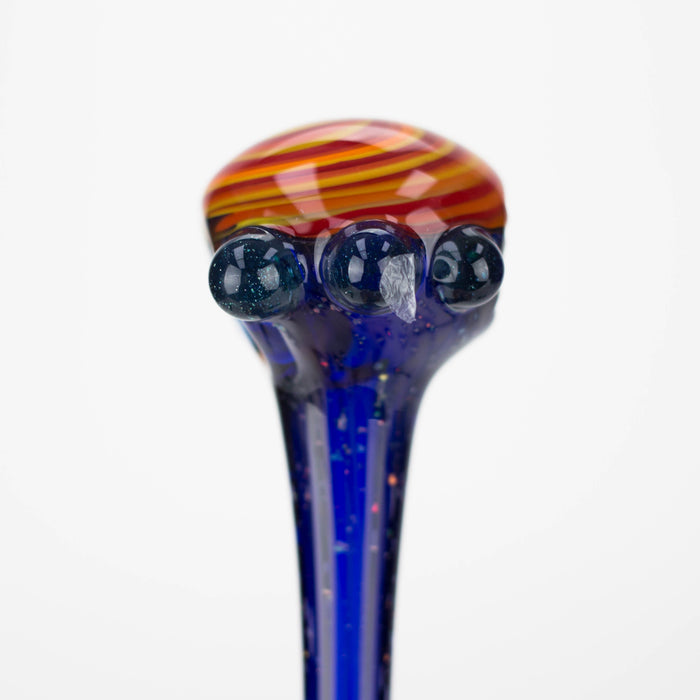 Shine Glassworks made in Canada | Crushed Opal Space fumed handpipe with spiral bowl