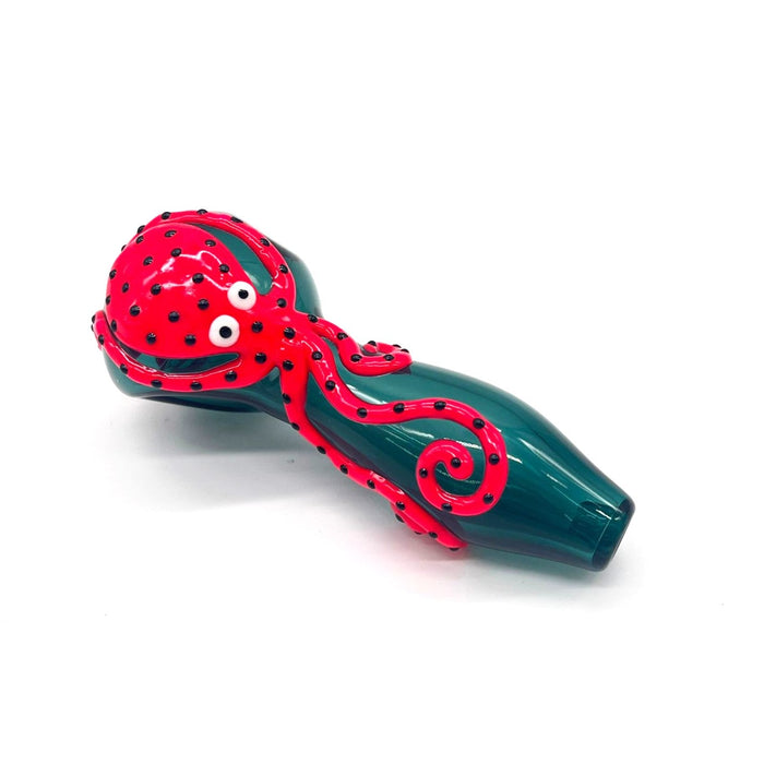 Octopus V2 Glow In The Dark Glass Smoking Spoon Hand Pipe_4