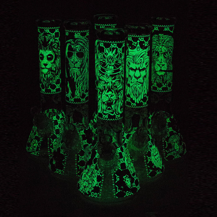 14" Hash King Glow in the dark 9 mm glass bong