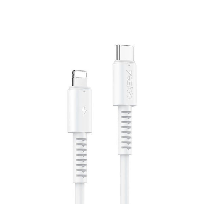 Type C to Lightning PVC Data Cable 1 meter 20W – White [CA153] Pack of 10