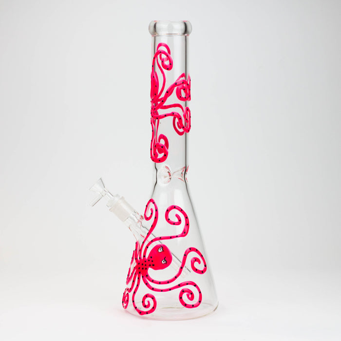 15.5" Glow in the dark beaker glass water bong [AK082]