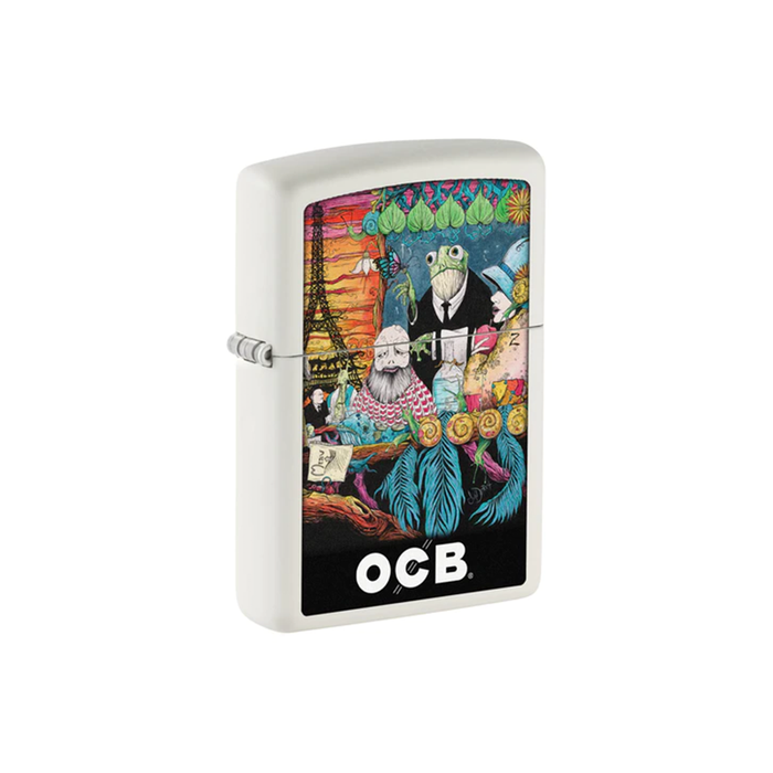 Zippo 214-110387 OCB Reg White Matte Rolling Tray Cafe Culture