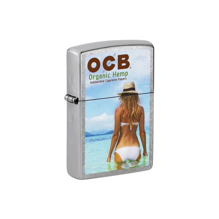 Zippo 207-110384 OCB Reg Chrome Rolling Tray Beach Art