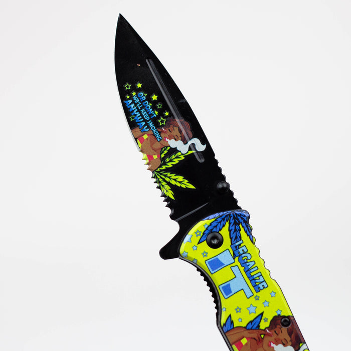 8.5" Lady Design - Folding Knife W/ Belt Cutte