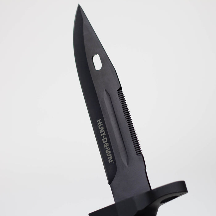 Hunt-Down 12.5"  All Black Hunting Knife [HD-13395]