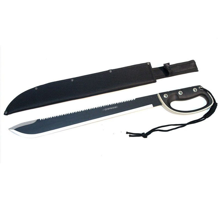 25″ Black Machete Sword Hard Plastic Handle with Black Sheath  [HK6342]