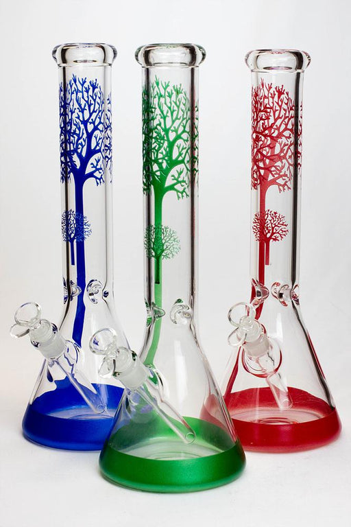 15.5" Tree of Life 7mm classic glass bong- - One Wholesale