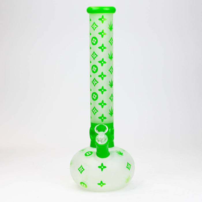 15.5" LX pattern 7 mm frosted glass water bong [AK-K3]