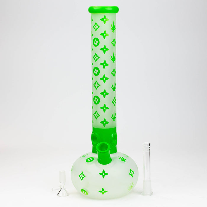 15.5" LX pattern 7 mm frosted glass water bong [AK-K3]